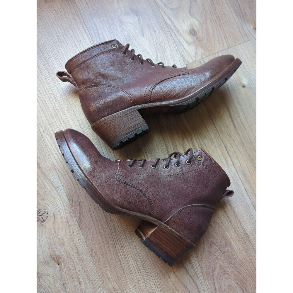 Frye Carson Ankle Boots Brown Leather Womens 10 Rare Discontinued